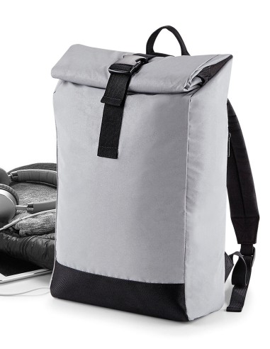 BAG-BG138-Reflective Roll-Top Backpack